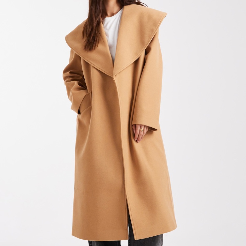 asos | Miss Selfridge Formal Wrap Coat in Camel